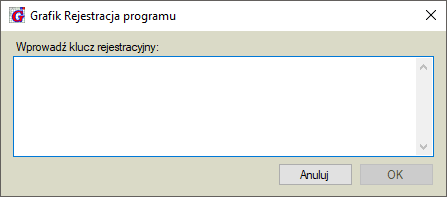 Rejestracja licencji programu